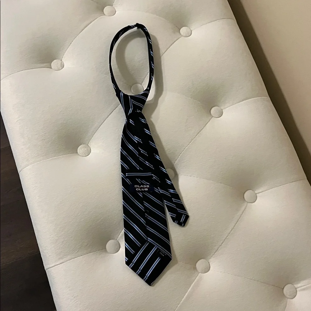 Boys Navy and blue Striped Necktie